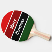 赤と緑のメリークリスマスピンポンボール 卓球ラケット (横)