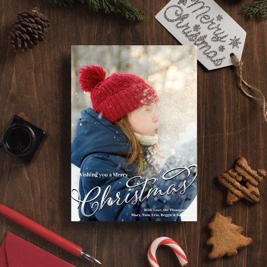 赤と緑のメリークリスマスプレドの写真 シーズンカード