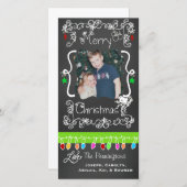 赤と緑のメリークリスマスホリデーフォトカード シーズンカード (正面/裏面)