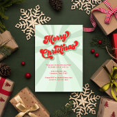 赤と緑のメリークリスマスレトロパーティー 招待状
