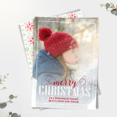 赤と緑のメリークリスマスワンフォト シーズンカード