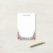 赤と緑のメリークリスマス名前をカスタムするノート ポストイット (デスク上)