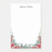 赤と緑のメリークリスマス名前をカスタムするノート ポストイット (正面)