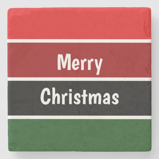 赤と緑のメリークリスマス ストーンコースター (正面)