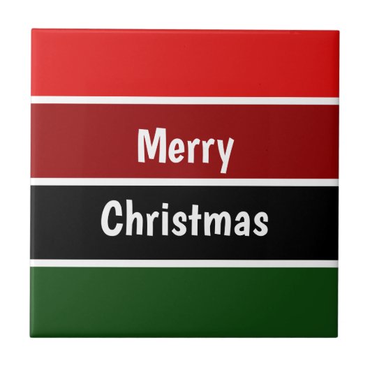 赤と緑のメリークリスマス タイル (正面)