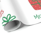 赤と緑のメリークリスマス ラッピングペーパー (ロールコーナー)