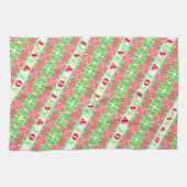 赤と緑のモザイクキッチンタオル キッチンタオル (横)