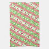 赤と緑のモザイクキッチンタオル キッチンタオル (縦)