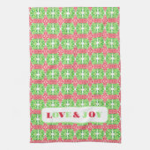 赤と緑のモザイクキッチンタオル キッチンタオル (縦)