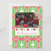 赤と緑のモザイク写真フラットカード シーズンカード (正面)