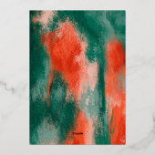 赤と緑のモダンで抽象的な、楽しい3枚の写真のホイルハガキ 箔シーズンカード (裏面)