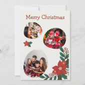 赤と緑のモダンクリスマス写真コラージュ 招待状 (正面)