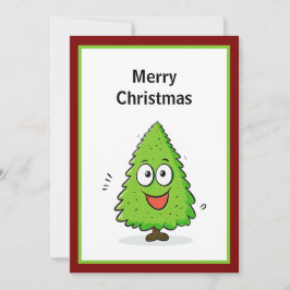 赤と緑のモダンクールミニマルクリスマスツリー シーズンカード