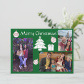 赤と緑のモダン複数の写真の休日 シーズンカード (スタンド正面)