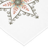 赤と緑のモダン雪 ミディアムテーブルランナー (コーナー)