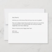 赤と緑のリボンスタイルクリスマスツリーカード (裏面)