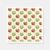 赤と緑のリンゴの果実のパターン スタンダードカクテルナプキン (正面)