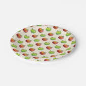 赤と緑のリンゴの果実のパターン ペーパープレート (アングル)