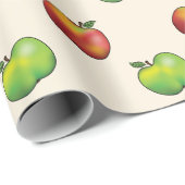 赤と緑のリンゴの果実のパターン ラッピングペーパー (ロールコーナー)