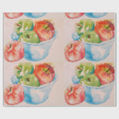 赤と緑のリンゴの水の色のラップ ラッピングペーパー (フラット)