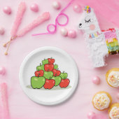 赤と緑のリンゴの紙皿 ペーパープレート (パーティー)