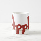赤と緑のリンゴを使ったApple Word Art コーヒーマグカップ (中央)