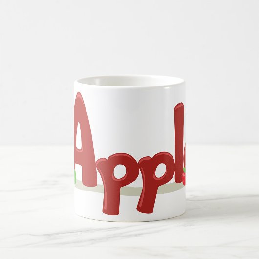 赤と緑のリンゴを使ったApple Word Art コーヒーマグカップ