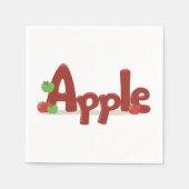 赤と緑のリンゴを使ったApple Word Art スタンダードカクテルナプキン (正面)