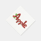 赤と緑のリンゴを使ったApple Word Art スタンダードカクテルナプキン (角)