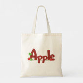 赤と緑のリンゴを使ったApple Word Art トートバッグ (裏面)