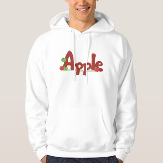 赤と緑のリンゴを使ったApple Word Art パーカ (正面)