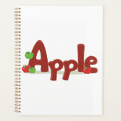 赤と緑のリンゴを使ったApple Word Art プランナー手帳 (正面)
