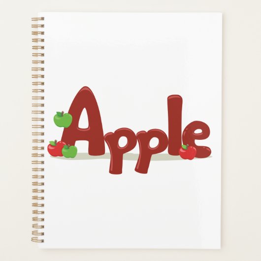 赤と緑のリンゴを使ったApple Word Art プランナー手帳 (正面)