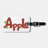 赤と緑のリンゴを使ったApple Word Art ラゲッジタグ (正面横)