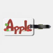 赤と緑のリンゴを使ったApple Word Art ラゲッジタグ (裏面横)