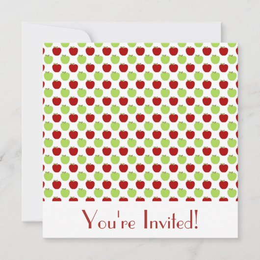 赤と緑のリンゴ招待状 招待状 (正面)