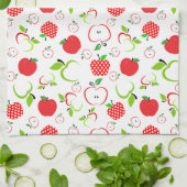 赤と緑のリンゴ キッチンタオル (折り畳み)