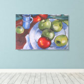 赤と緑のリンゴ キャンバスプリント (インサイチュ (ウッドフロア))