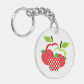 赤と緑のリンゴ キーホルダー (正面左)
