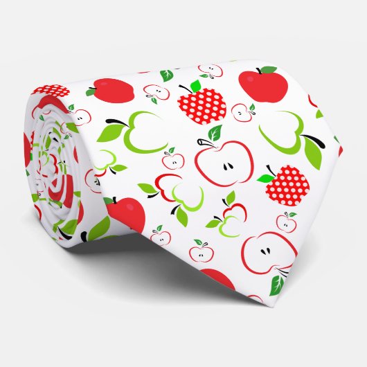 赤と緑のリンゴ ネクタイ (ロール)