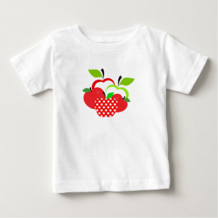 赤と緑のリンゴ ベビーTシャツ