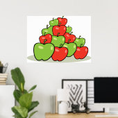 赤と緑のリンゴ ポスター (ホームオフィス)