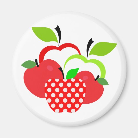 赤と緑のリンゴ マグネット (正面)