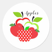 赤と緑のリンゴ ラウンドシール (正面)