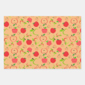 赤と緑のリンゴ ラッピングペーパーシート (正面3)