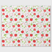 赤と緑のリンゴ ラッピングペーパー (フラット)