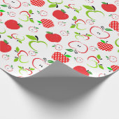 赤と緑のリンゴ ラッピングペーパー (角)