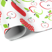 赤と緑のリンゴ ラッピングペーパー (ロールコーナー)