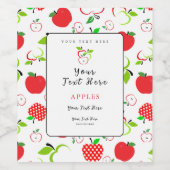 赤と緑のリンゴ ワインラベル (シングルラベル)