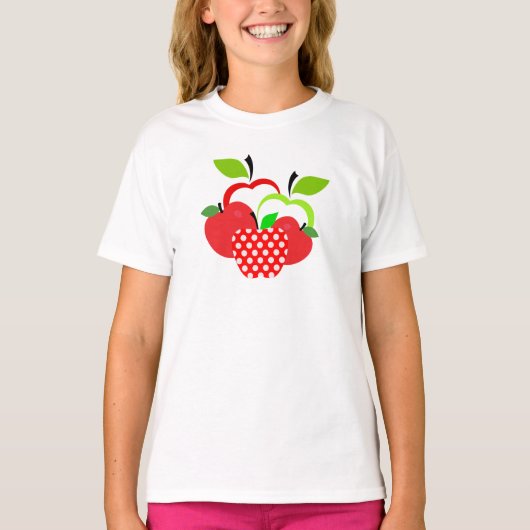 赤と緑のリンゴ Tシャツ (正面)